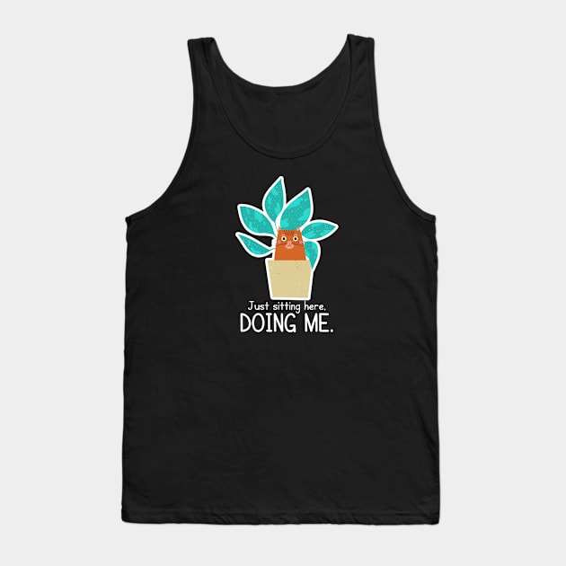 Funny Cat in a Plant Tank Top by Mey Designs